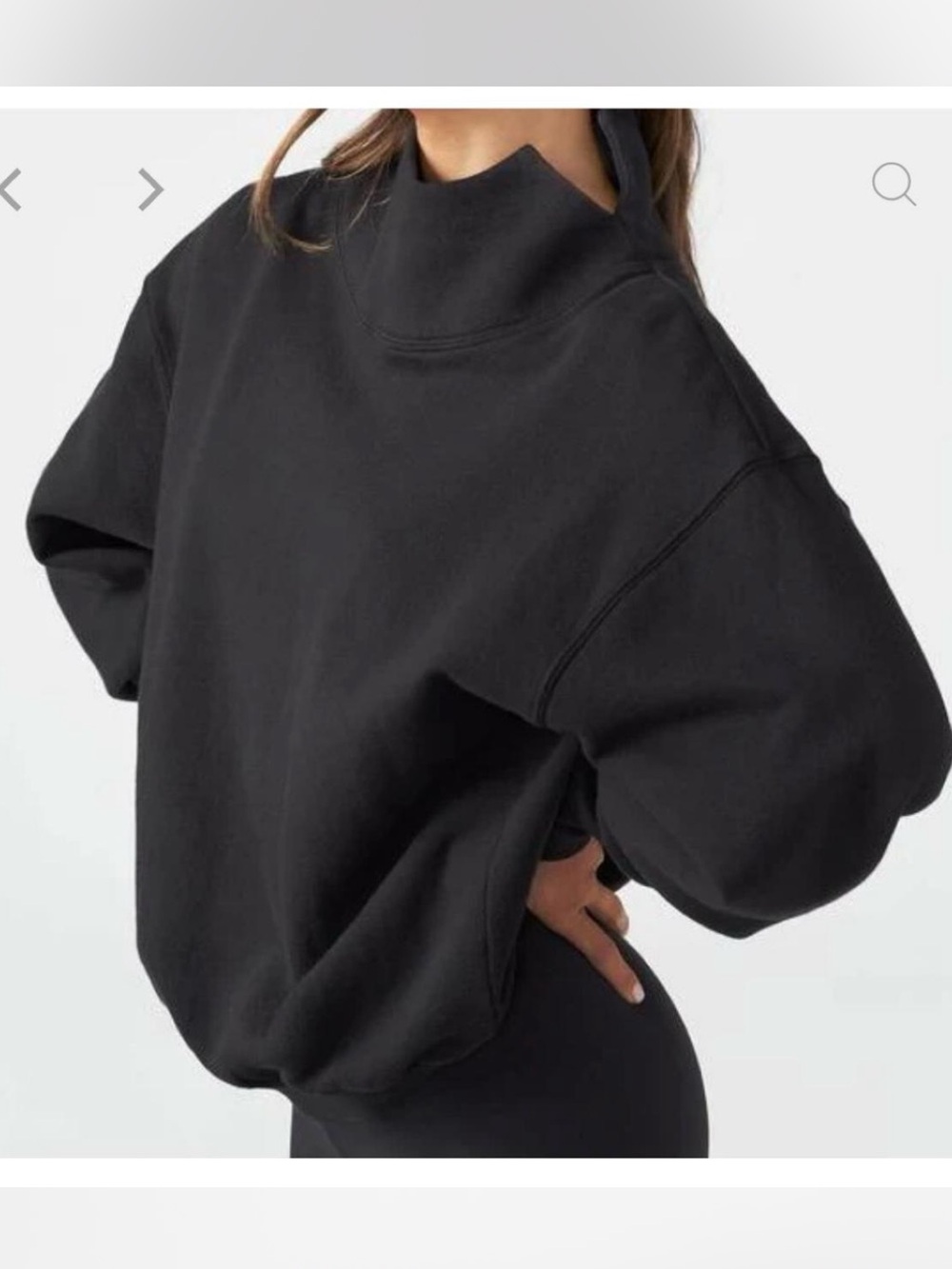 Joah Brown Oversized Turtleneck Sweatshirt Black Size S/M